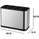 Porta-Talheres De Inox Escorredor Com 4 Divisórias E Drenagem