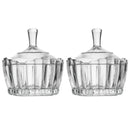 Baleiro Bomboniere Potiche Em Vidro 2 Peças