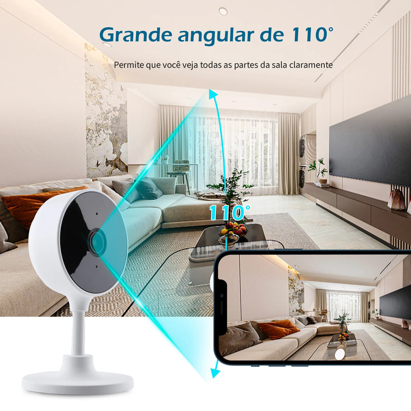 Câmera de Vigilância Residencial Tuya Segurança Wi-Fi com Visão Noturna
