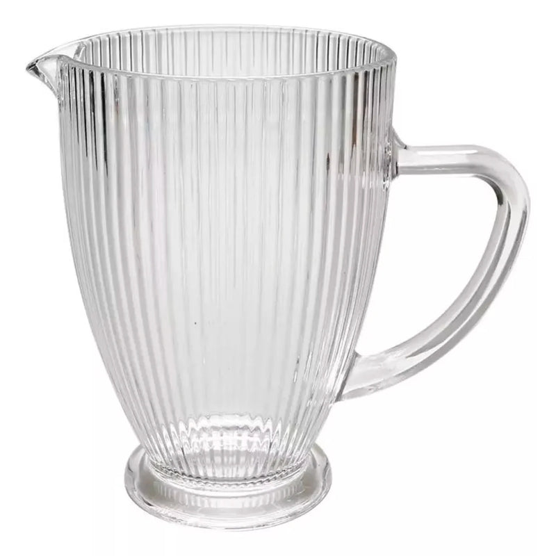 Jarro De Vidro Transparente Modelo Rayé 1320ML