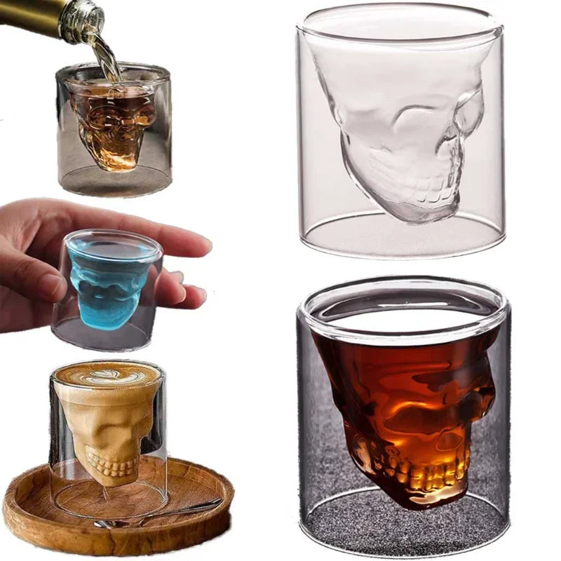 Copo Cristal Caveira Coquetel 3D