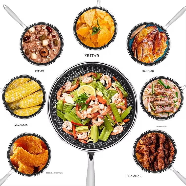 Frigideira Inox Antiaderente com Tampa