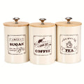 Conjunto De 3 Recipientes De Armazenamento Com Tampa De Bambu