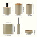 Conjunto de Banheiro de 6 Peças com Tampas de Bambu