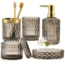 Conjunto de 5 Peças de Vidro de Luxo para Banheiro