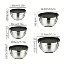 Conjunto de 5 Tigelas de Aço Inoxidável com Tampa