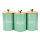 Conjunto De 3 Recipientes De Armazenamento Com Tampa De Bambu