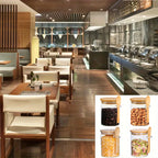 Conjunto de 4 Potes de Vidro Hermético com Colher