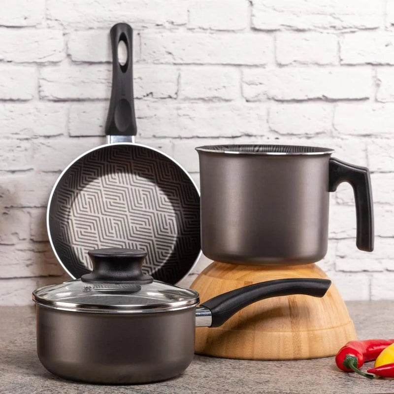 Jogo De Panelas Tramontina Em Alumínio Antiaderente Grafite 5 Peças