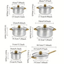 Conjunto de 06 Panelas e Frigideiras em Aço Inox