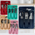 Jogo De Talheres Inox Com 24 Peças e Porta Faqueiro