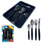 Jogo De Talheres Inox Com 24 Peças e Porta Faqueiro