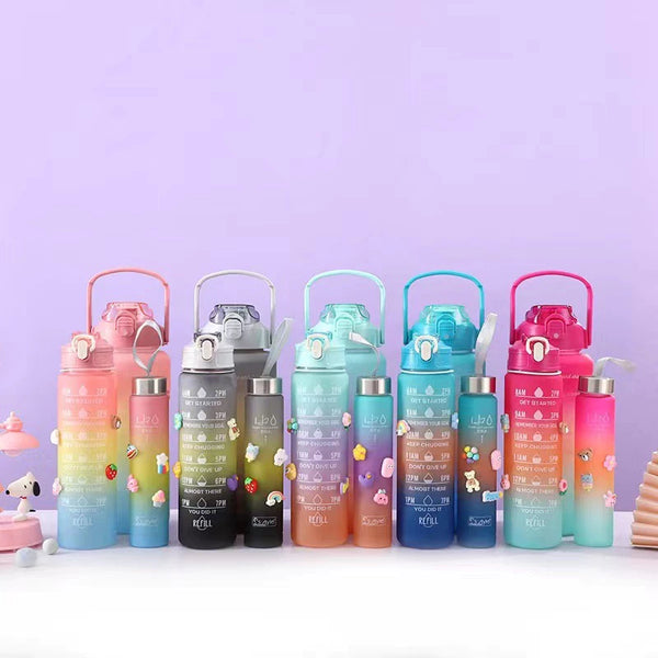 Kit Garrafas 3 em 1 Garrafas 2L 900ml 300ml Squeze