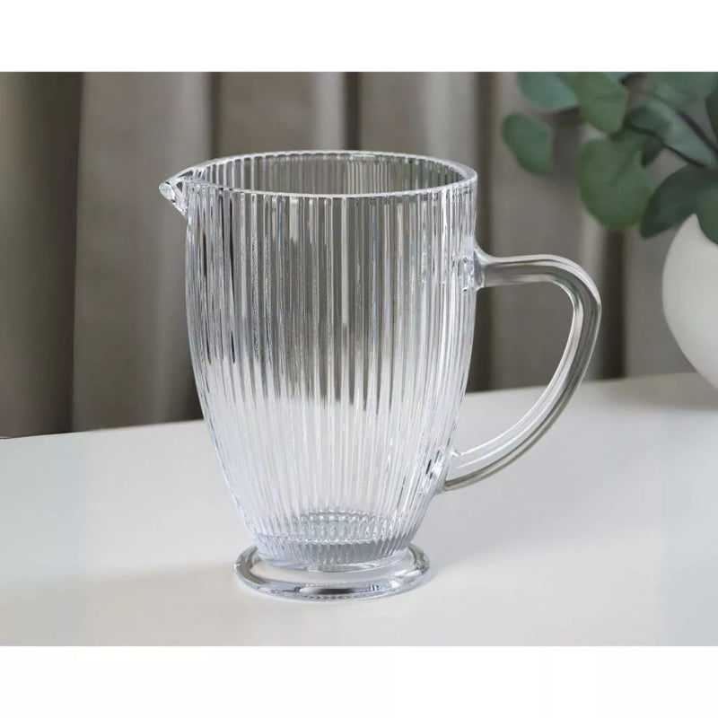 Jarro De Vidro Transparente Modelo Rayé 1320ML