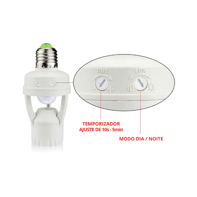 Sensor De Presença Com Fotocélula Para Lâmpada Soquete E27