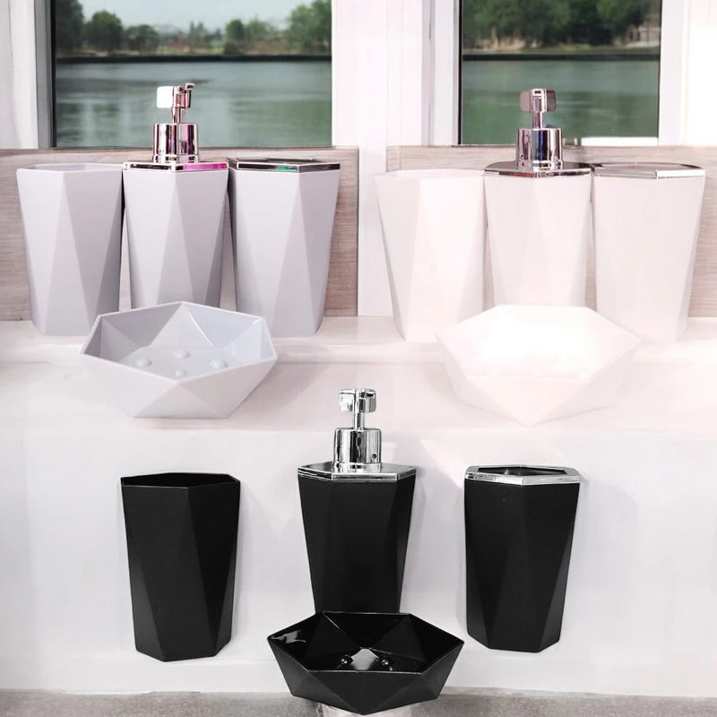 Luxuoso Conjunto De 4 Peças Saboneteira Lavabo Para Banheiro