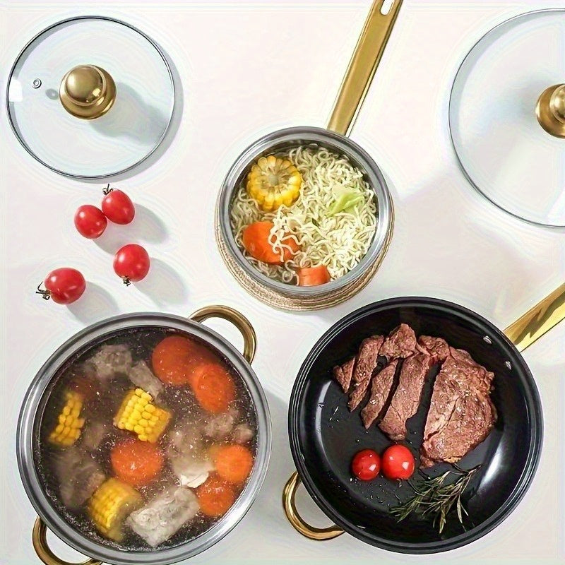 Conjunto de 06 Panelas e Frigideiras em Aço Inox