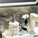 Dispensador De Sabão Cerâmico Com Design Floral