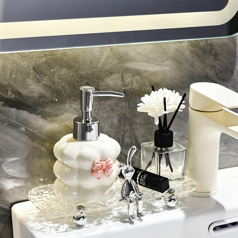 Dispensador De Sabão Cerâmico Com Design Floral