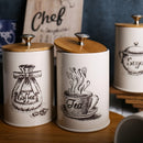 Conjunto De 3 Recipientes De Armazenamento Com Tampa De Bambu