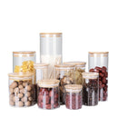 Conjunto De 12 Potes De Armazenamento Com Tampa De Bambu 240ML