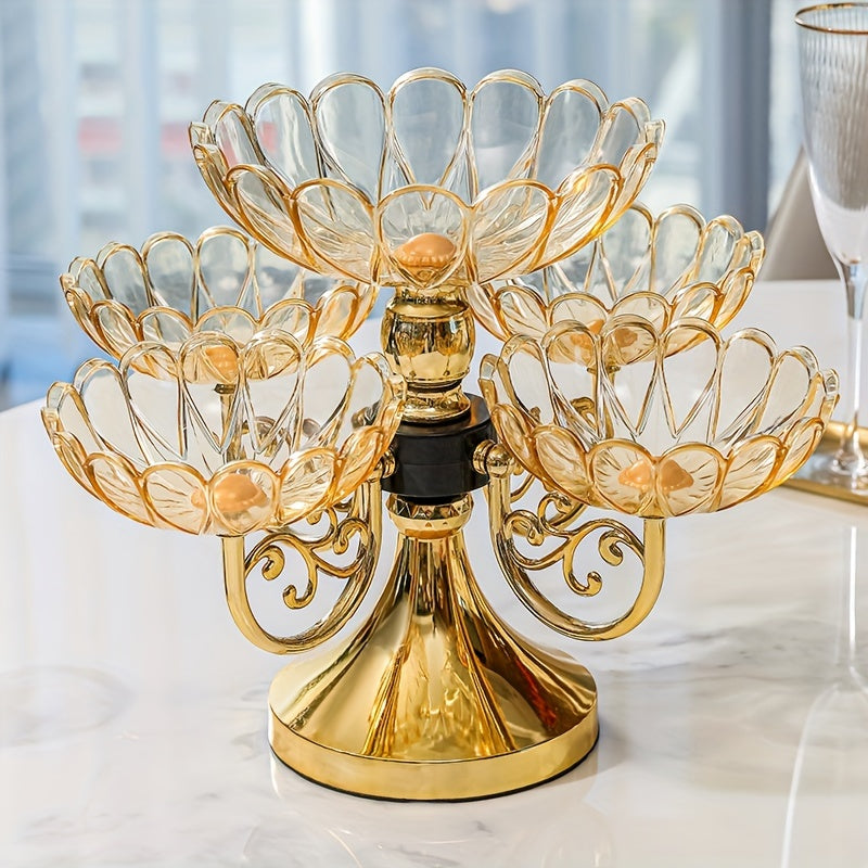 Tigela de Frutas Rotativa Estilo Europeu