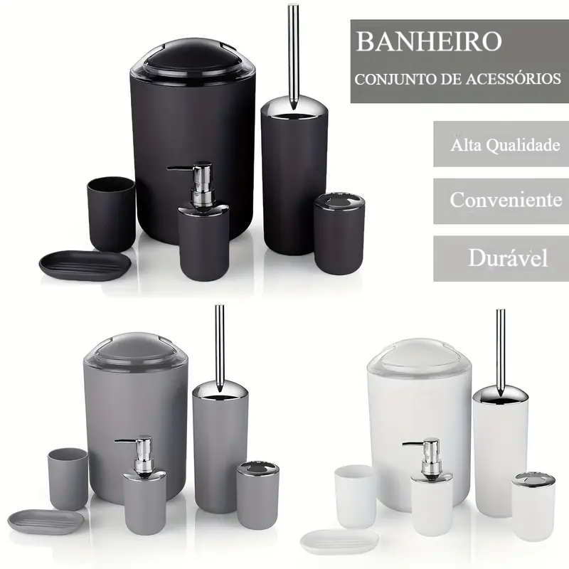 Conjunto de 6 Acessórios para Banheiro
