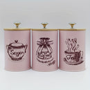 Conjunto De 3 Recipientes De Armazenamento Com Tampa De Bambu