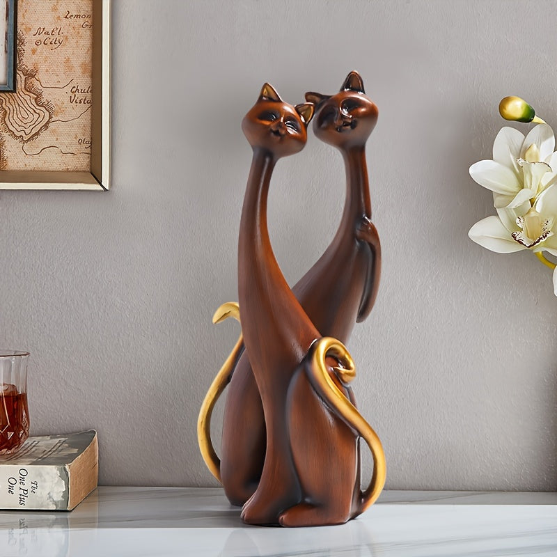 Escultura Estátua Gatos Resina