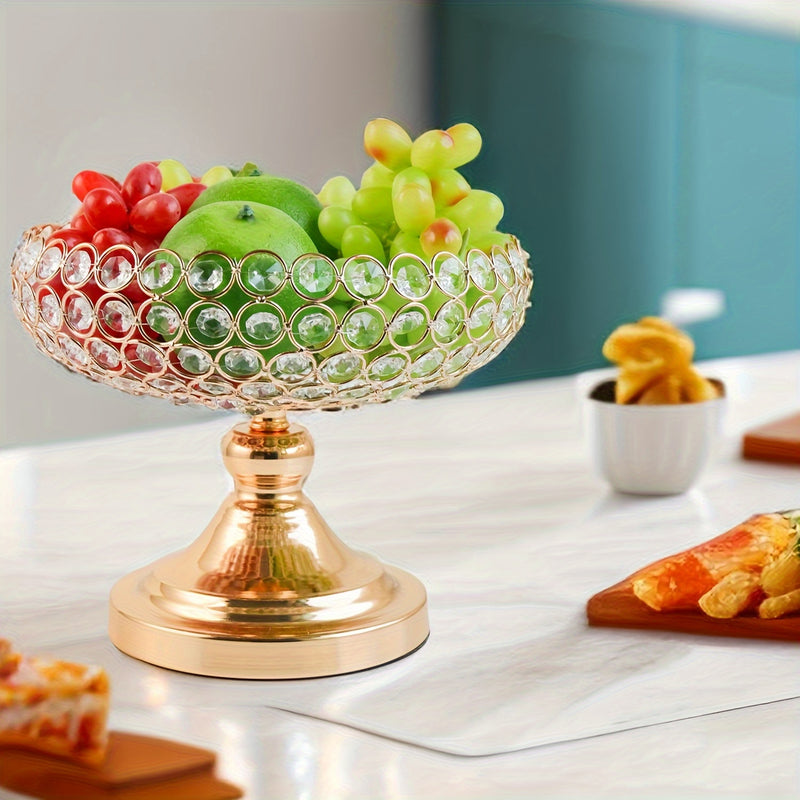 Tigela de Frutas de Cristal Elegante