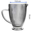 Jarro De Vidro Transparente Modelo Rayé 1320ML