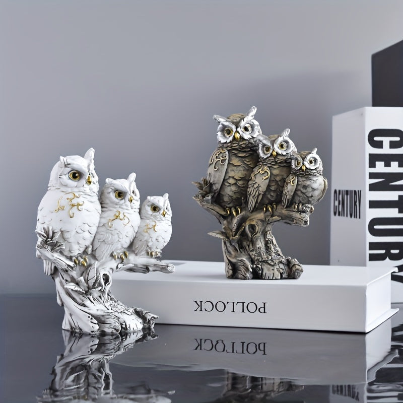 Escultura De Coruja Em Resina Charmosa