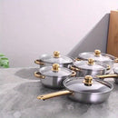 Conjunto de 06 Panelas e Frigideiras em Aço Inox