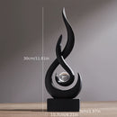 Ornamento Elegante de Chama Preta e Pérola com Bola de Cristal