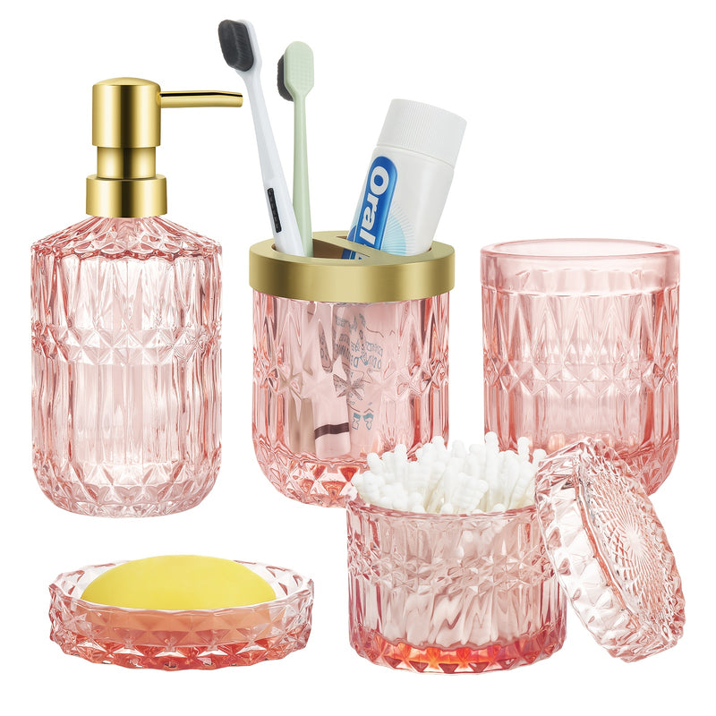 Conjunto de 5 Peças de Vidro de Luxo para Banheiro