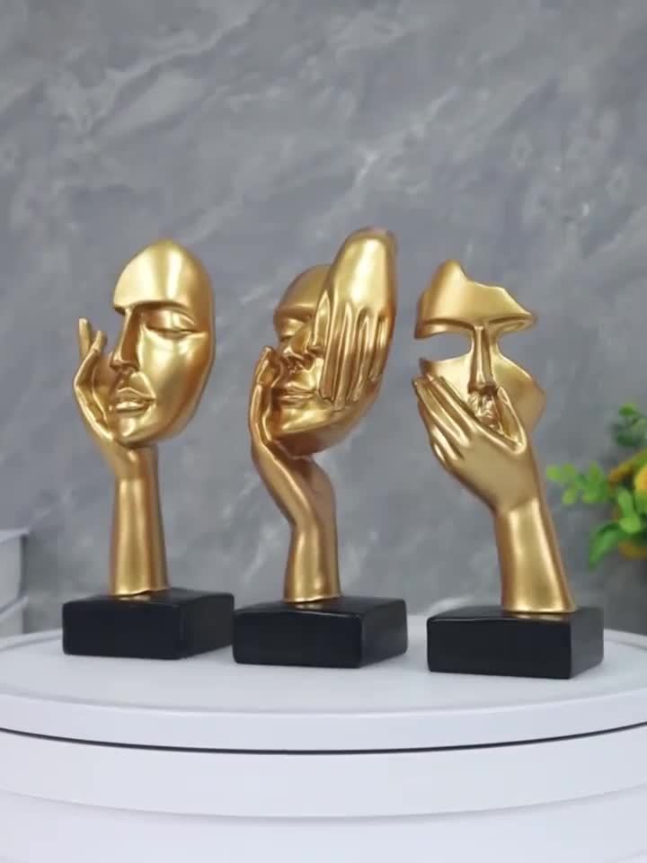 Estátua Do Pensador Em 3 Peças