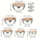 Jogo de 15 Tigelas de Aço Inoxidável com Tampa Hermética