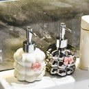 Dispensador De Sabão Cerâmico Com Design Floral