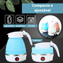 Chaleira Elétrica Dobrável De Silicone Portátil Para Viagens