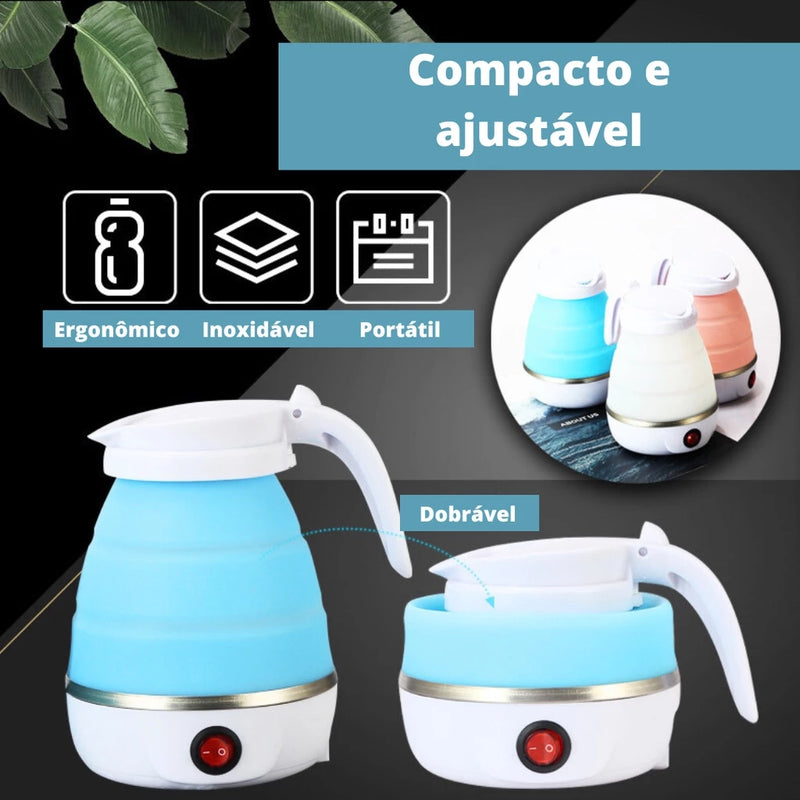Chaleira Elétrica Dobrável De Silicone Portátil Para Viagens