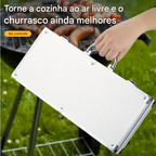 Maleta Churrasco Profissional 25 Peças em Aço Inox