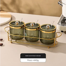 Pote De Especiarias Transparente Com Listras Criativas