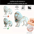 Estátua Acrílica De Leão Branco Estilo Boêmio Plana Em 2D