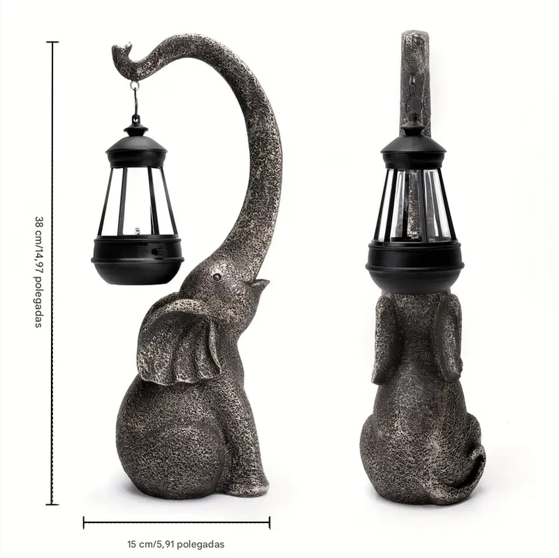 Luminária Solar Elefante Decorativo