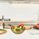 Conjunto De 10 Tigelas Em Aço Inoxidável Dourado