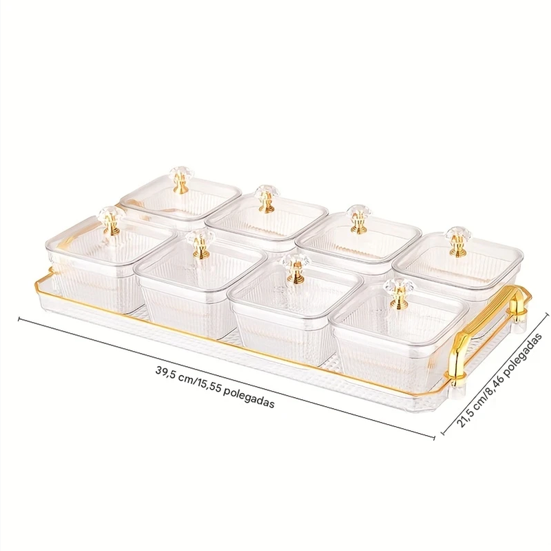 Tabuleiro Organizador de Alimentos com Compartimentos Separados