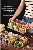 Tabuleiro Organizador de Alimentos com Compartimentos Separados