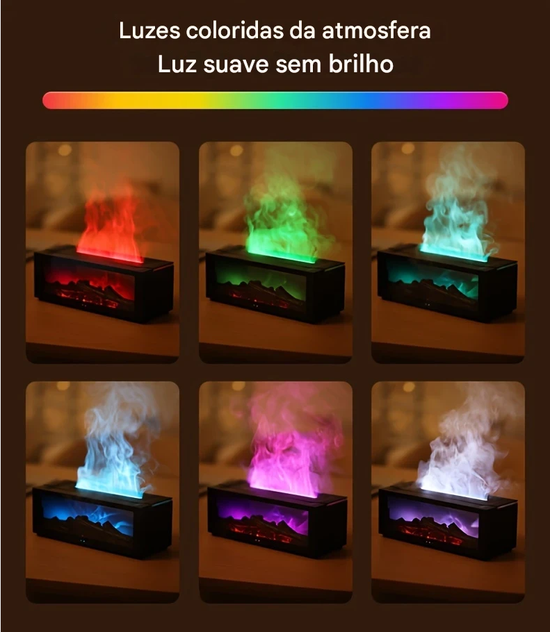 Difusor De Aroma E Umidificador USB Em Forma De Lareira