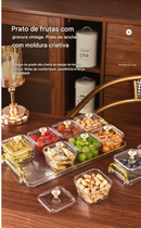 Tabuleiro Organizador de Alimentos com Compartimentos Separados