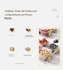 Tabuleiro Organizador de Alimentos com Compartimentos Separados